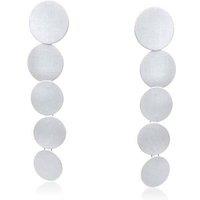 BIG METAL LONDON Women's Bahia Disc Statement Dangle Earrings in Silver | Size: 8 cm