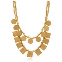 BIG METAL LONDON Women's Bahia Double Boho Necklace in Gold | Size: 42 cm