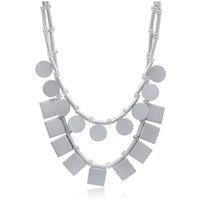 BIG METAL LONDON Women's Bahia Double Boho Necklace in Silver | Size: 42 cm