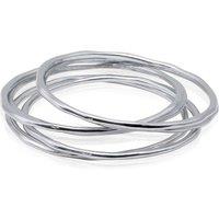 BIG METAL LONDON Women's Bahia Textured Set Of Bangle Bracelets in Silver