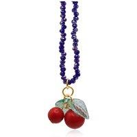 BIG METAL LONDON Women's Hortense Small Cherry Beaded Necklace in Navy | Size: 42 cm