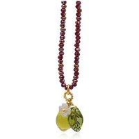 BIG METAL LONDON Women's Santorini Lemon Drop Beaded Necklace in Red | Size: 42 cm