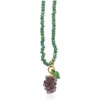 BIG METAL LONDON Women's Dionisius Bunch Of Grapes Beaded Necklace in Green | Size: 42 cm