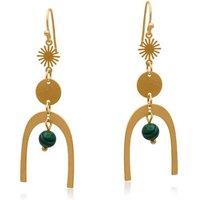 BIG METAL LONDON Women's Delphi Joy Statement Earrings in Gold | Size: 6 cm