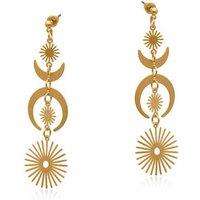 BIG METAL LONDON Women's Delphi Altar Statement Earrings in Gold | Size: 7 cm