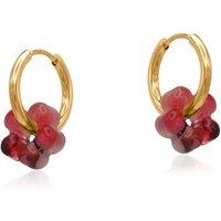 BIG METAL LONDON Women's Sardinia Petite Resin Huggies Earrings in Red | Size: 2 cm