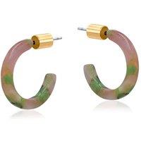 BIG METAL LONDON Women's Euterpe Petite Hoop Resin Earrings in Pink | Size: 2 cm