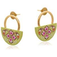 BIG METAL LONDON Women's Mallika Hand Painted Artisan Earrings in Yellow | Size: 3 cm