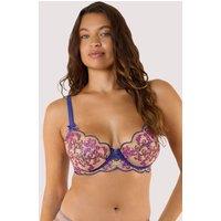 Playful Promises Women's Thea Blue Baroque Embroidery 'D+ Bra' | Size: 38E