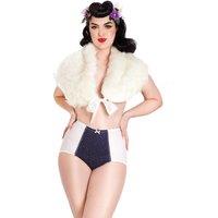 Lady Olga Women's British Made High Waisted Polka Dot Retro Inspired Brief in Navy | Size: 10