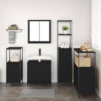 Berkfield Home 5 Piece Bathroom Furniture Set Black Oak Engineered Wood