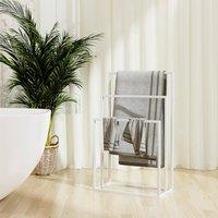 Berkfield Home Freestanding Towel Rack White 48x24x79 cm Iron | Size: 48 x 24 x 79 cm