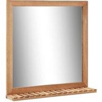 Berkfield Home Bathroom Mirror 60x12x62 cm Solid Walnut Wood in Brown | Size: 60 x 12 x 62 cm