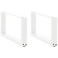 Berkfield Home Coffee Table Legs U-Shaped 2 pcs White 60x(30-31) cm Steel