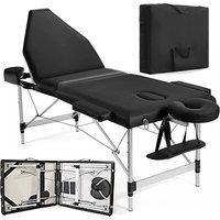 Dprodo Portable Massage Bed, Aluminum 60 cm Width 3 Section in Black