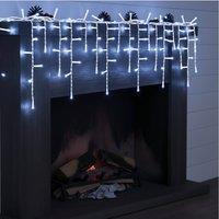 Pegdev LED Icicle Lights Cool White 10 Percent Twinkle White Rubber Cable 5m