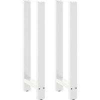 Berkfield Home Coffee Table Legs White 2 pcs 50x(100-101) cm Steel