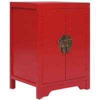 Berkfield Home Bedside Cabinet Red 38x28x52 cm Paulownia Wood | Size: 38 x 28 x 52 cm