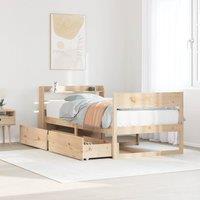 Berkfield Home Bed Frame without Mattress 100x200 cm Solid Wood Pine in Brown