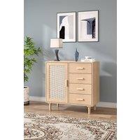 H&O Direct Wood & Rattan Accent Side Cabinet in Natural