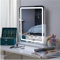 Living and Home Adjustable Frameless 3-Light Modes Makeup Vanity Mirror, 48*59cm in White