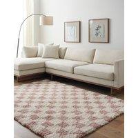 Livabliss Urban Shag-Modern Yellow Black Beige Pink Checkboard Plush Pile Living Rug | Size: 130 cm x 190 cm