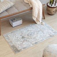 Livabliss Lilian-Washable Grey Green Vintage Traditional Boho Living Dining Rug in Camel | Size: 120 cm x 170 cm