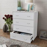 Berkfield Home Sideboard with 4 Drawers 60x30.5x71 cm White