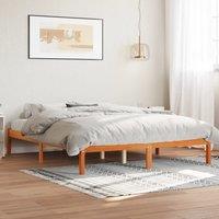 Berkfield Home Bed Frame without Mattress Wax Brown 150x200 cm King Size Solid Wood Pine