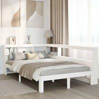 Berkfield Home Bookcase Bed without Mattress White 120x190 cm Small Double Solid Wood Pine