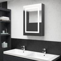 Berkfield Home LED Bathroom Mirror Cabinet Shining Grey 50x13x70 cm | Size: 50 x 13 x 70 cm