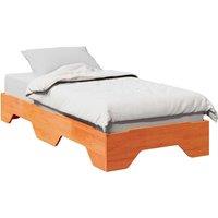 Berkfield Home Bed Frame No Mattress Stackable Wax Brown 90x190 cm Single Solid Wood