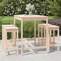 Berkfield Home 5 Piece Garden Bar Set Solid Wood Pine in Brown
