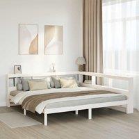 Berkfield Home Bookcase Bed without Mattress White 200x200 cm Solid Wood Pine