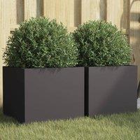 Berkfield Home Planters 2 pcs Black 32x30x29 cm Steel | Size: 32 x 30 x 29 cm