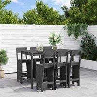Berkfield Home 7 Piece Garden Bar Set Grey Solid Wood Pine