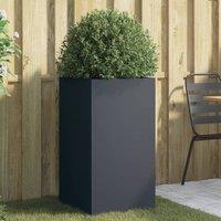 Berkfield Home Planter Anthracite 42x38x75 cm Steel in Black | Size: 42 x 38 x 75 cm