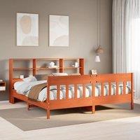 Berkfield Home Bed Frame without Mattress Wax Brown 200x200 cm Solid Wood Pine