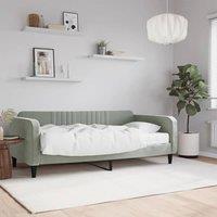 Berkfield Home Daybed with Mattress Light Grey 90x190 cm Velvet