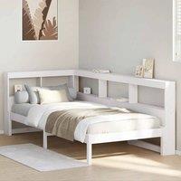 Berkfield Home Bookcase Bed without Mattress White 90x190 cm Single Solid Wood Pine