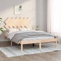 Berkfield Home Bed Frame 135x190 cm Double Solid Wood in Brown