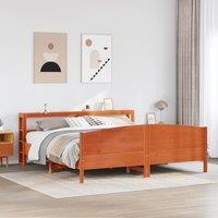 Berkfield Home Bed Frame without Mattress Wax Brown 180x200 cm Super King Solid Wood Pine
