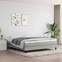 Berkfield Home Box Spring Bed Frame Light Grey 180x200cm Super King Fabric