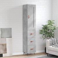 Berkfield Home Highboard Concrete Grey 34.5x34x180 cm Engineered Wood