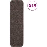 Berkfield Home Anti Slip Stair Mats 15 pcs 75x20 cm Brown Rectangular | Size: Medium