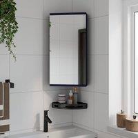 Berkfield Home Corner Bathroom Mirror Cabinet Grey 30x24x60 cm | Size: 30 x 24 x 60 cm