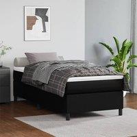 Berkfield Home Box Spring Bed Frame Black 90x190 cm Single Faux Leather