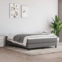 Berkfield Home Box Spring Bed Frame Dark Grey 135x190 cm Double Fabric