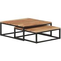 Berkfield Home Nesting Coffee Tables 2 pcs Solid Acacia Wood in Brown