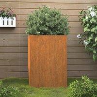 Berkfield Home Planter 42x38x75 cm Corten Steel in Brown | Size: 42 x 38 x 75 cm